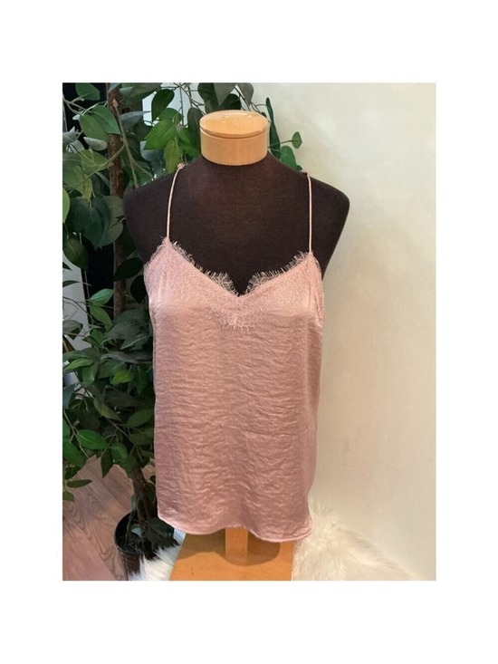 Nine West Tops - Women's Nine West Pink Lace Trim Camisole L with adjustable straps NWT